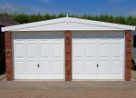 Brick Apex Double Concrete Garage 382 - PVCu Windows and Fascias